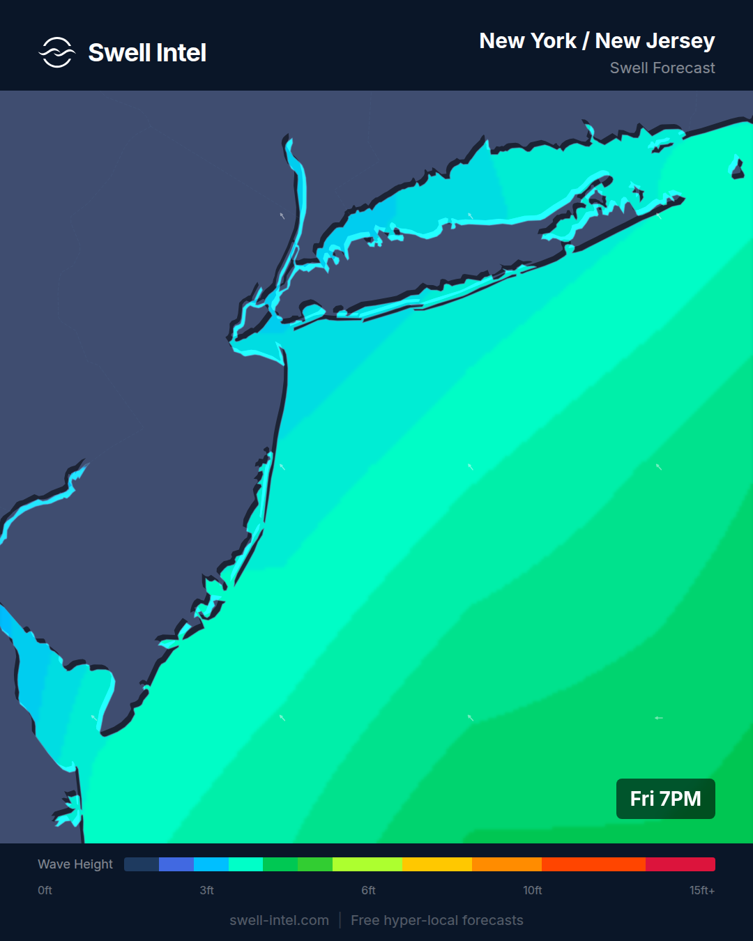 New York / New Jersey swell forecast map