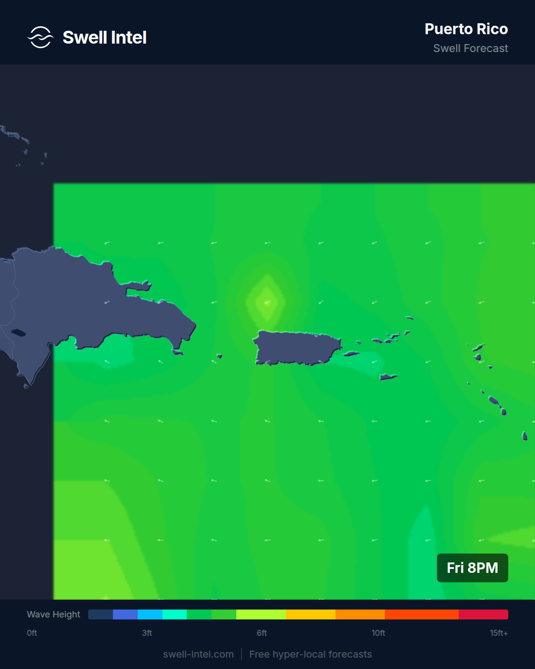 Puerto Rico swell forecast map